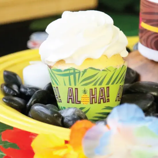 Big Dot of Happiness Tiki Luau - Tropical Hawaiian Summer Party Decorations - Party Cupcake Wrappers - Set of 12 {6}