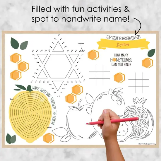 Big Dot of Happiness Sukkot - Paper Sukkah Coloring Sheets - Activity Placemats - Set of 16 {3}