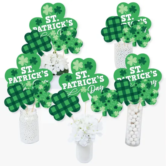 Big Dot of Happiness Shamrock St. Patrick's Day - Saint Paddy's Day Party Centerpiece Sticks - Table Toppers - Set of 15 {3}