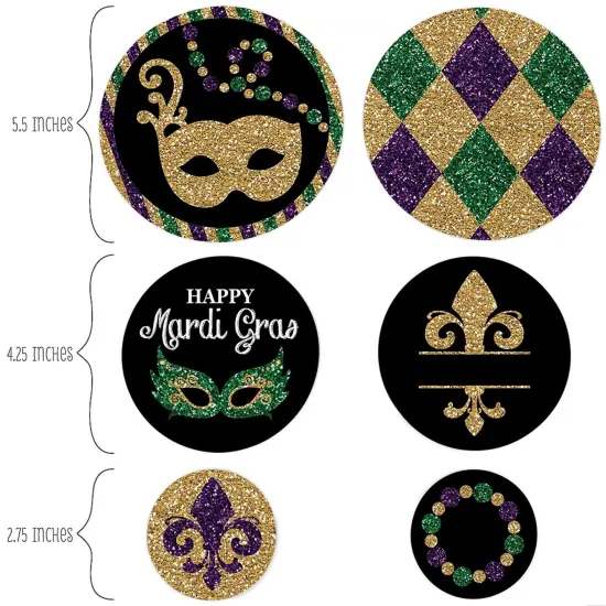 Big Dot of Happiness Mardi Gras - Masquerade Party Giant Circle Confetti - Party Decorations - Large Confetti 27 Count {3}