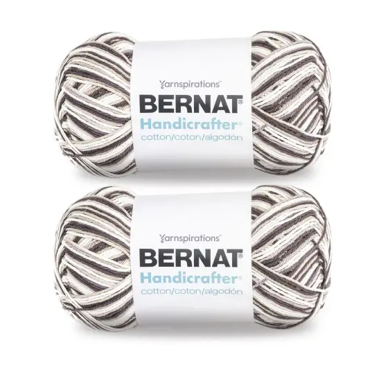 Bernat Handicrafter Cotton Big Ball Chocolate Ombre Yarn - 2 Pack of 340g/12oz - Cotton - 4 Medium (Worsted) - 608 Yards - Knitting/Crochet {1}