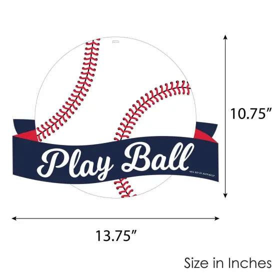 Big Dot of Happiness Batter Up - Baseball - Hanging Porch Baby Shower or Birthday Party Outdoor Decorations - Front Door Decor - 1 Piece Sign {7}