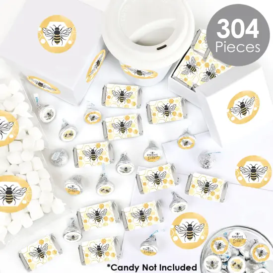 Big Dot of Happiness Little Bumblebee - Bee Baby Shower or Birthday Party Candy Favor Sticker Kit - 304 Pieces {3}