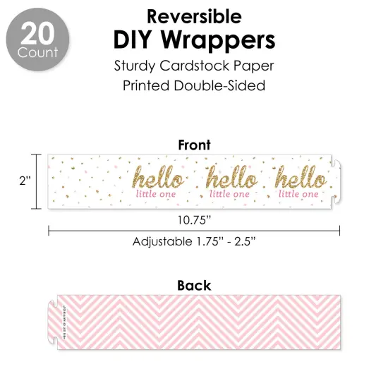 Big Dot of Happiness Hello Little One - Pink and Gold - Girl Baby Shower Favors and Cupcake Kit - Fabulous Favor Party Pack - 100 Pieces {4}