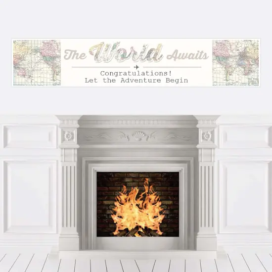 Big Dot of Happiness World Awaits - Travel Themed Party Decorations Party Banner {1}