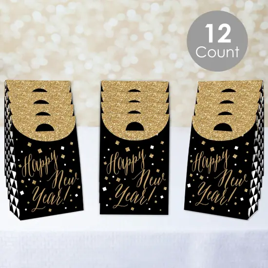 Big Dot of Happiness New Year&rsquo;s Eve - Gold - New Years Eve Gift Favor Bags - Party Goodie Boxes - Set of 12 {3}