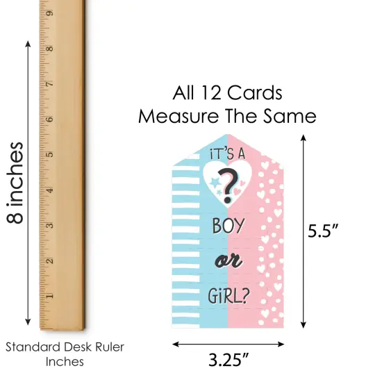Big Dot of Happiness Girl Baby Gender Reveal - Party Game Pickle Cards - Team Boy or Girl Pull Tabs - Set of 12 {6}