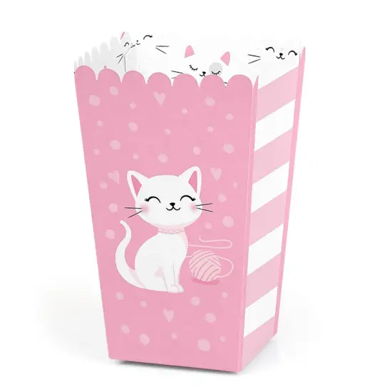 Big Dot of Happiness Purr-fect Kitty Cat - Kitten Meow Baby Shower or Birthday Party Favor Popcorn Treat Boxes - Set of 12 {1}