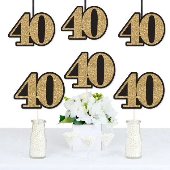 Big Dot of Happiness Adult 40th Birthday - Gold - Decorations DIY Party Essentials - Set of 20 {1}