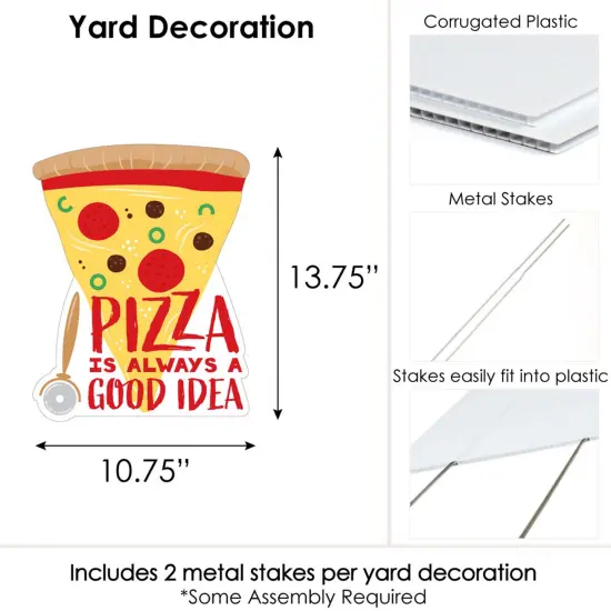 Big Dot of Happiness Pizza Party Time - Outdoor Lawn Sign - Baby Shower or Birthday Party Yard Sign - 1 Piece {7}