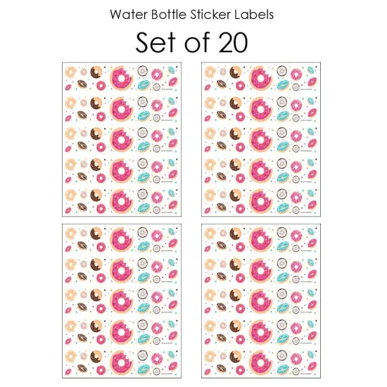 Big Dot of Happiness Donut Worry, Let's Party - Doughnut Party Water Bottle Sticker Labels - Set of 20 {4}