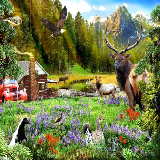 Sunsout Out in the Woods 1000 pc Jigsaw Puzzle 58638 {1}