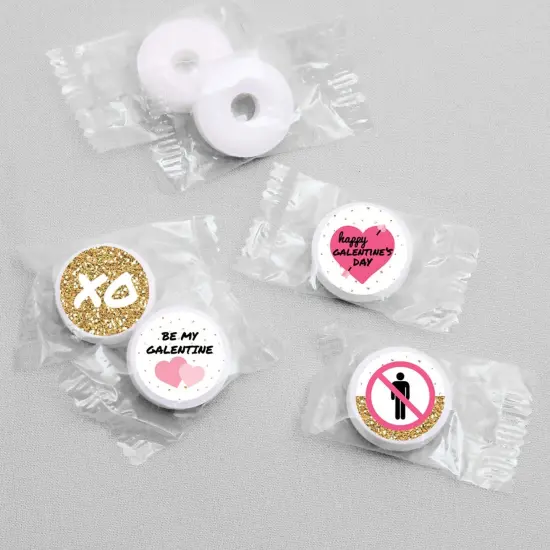 Big Dot of Happiness Be My Galentine - Galentine's and Valentine's Day Party Round Candy Sticker Favors - Labels Fits Chocolate Candy (1 sheet of 108) {4}