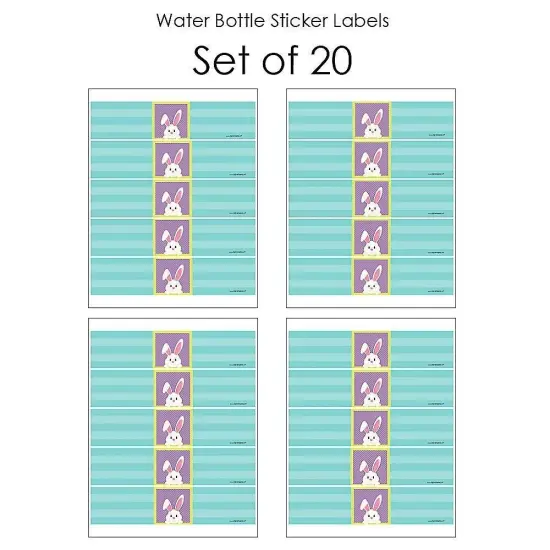 Big Dot of Happiness Hippity Hoppity - Easter Bunny Party Water Bottle Sticker Labels - Set of 20 {4}