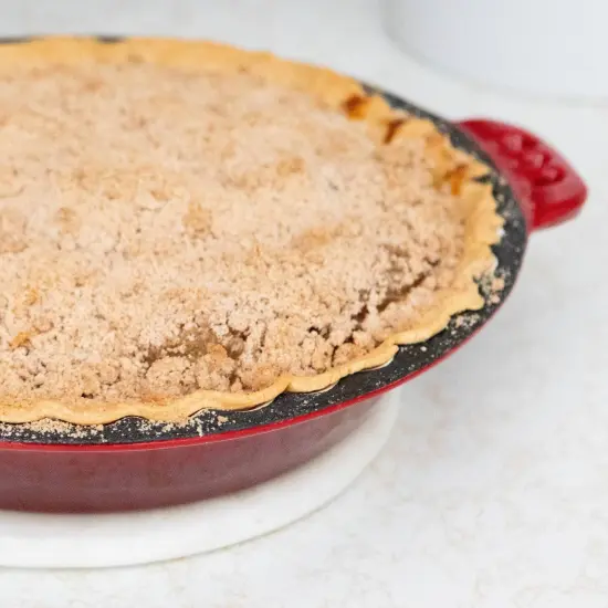 Lehman's Extra Deep Pie Pan, Enamel Coated Cast Iron Bakeware with Crimped Edges and Handles, 10.25 inches {7}