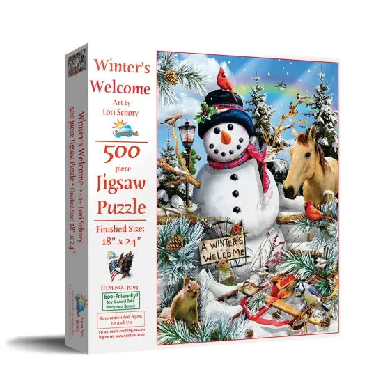 Sunsout Winter's Welcome 500 pc Christmas Jigsaw Puzzle 35194 {3}