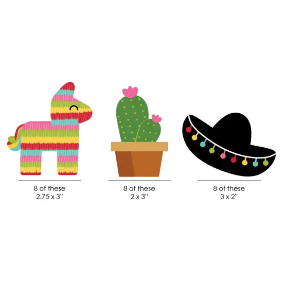 Big Dot of Happiness Let's Fiesta - DIY Shaped Fiesta Party Cut-Outs - 24 Count {3}