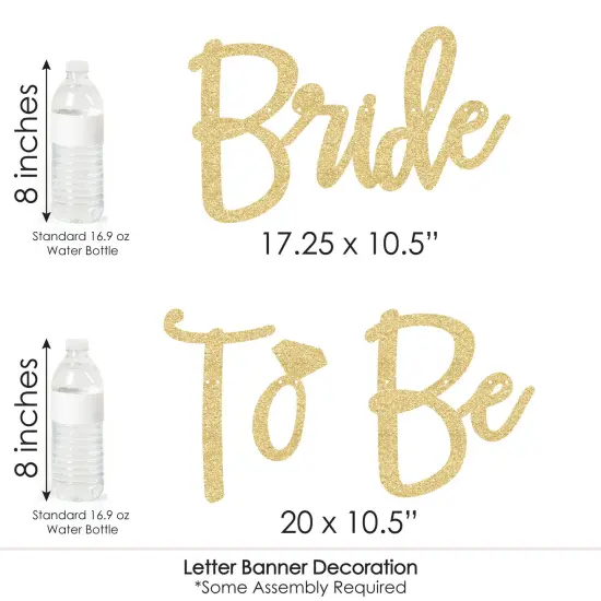 Big Dot of Happiness Boho Botanical Bride - Bridal Shower & Wedding Party - 36 Banner Cutouts & No-Mess Real Gold Glitter Bride-To-Be Banner Letters {7}