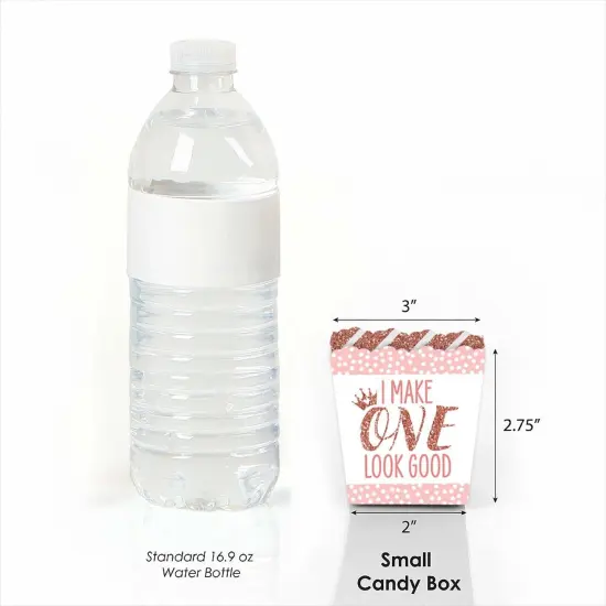 Big Dot of Happiness 1st Birthday Little Miss Onederful - Party Mini Favor Boxes - Girl First Birthday Party Treat Candy Boxes - Set of 12 {3}