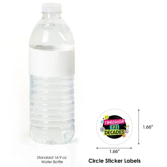 Big Dot of Happiness Through the Decades - 50s, 60s, 70s, 80s, and 90s Party Circle Sticker Labels - 24 Count {4}