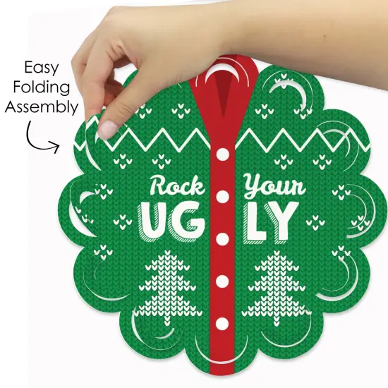 Big Dot of Happiness Ugly Sweater - Holiday and Christmas Party Round Table Decorations - Paper Chargers - Place Setting For 12 {6}