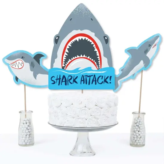 Big Dot of Happiness Shark Zone - Jawsome Party or Birthday Party Centerpiece Sticks - Table Toppers - Set of 15 {4}