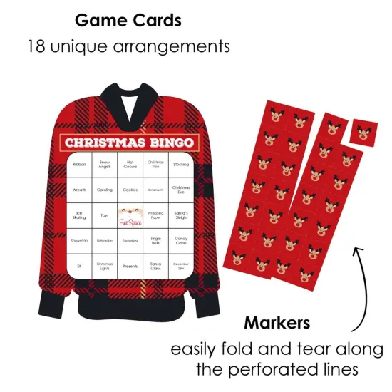 Big Dot of Happiness Jolly Santa Claus - Bingo Cards and Markers - Christmas Party Shaped Bingo Game - Set of 18 {3}