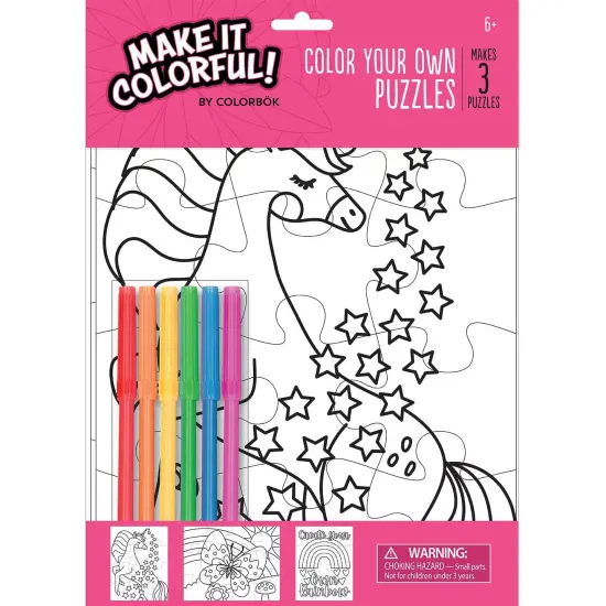 Colorbok Make It Colorful! Color Your Own PUzzles 3/Pkg-Fantasy {1}