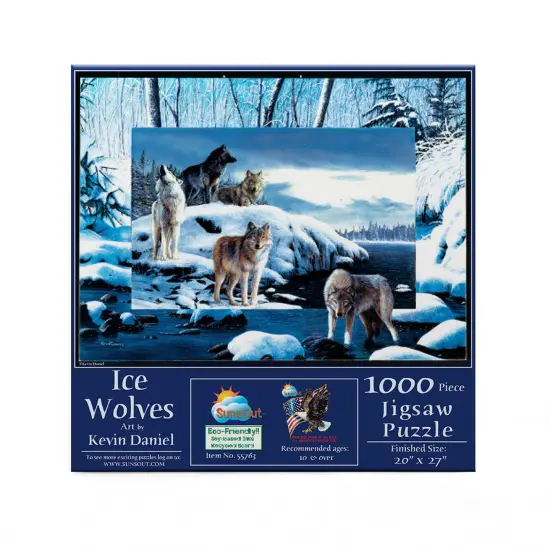 Sunsout Ice Wolves 1000 pc Jigsaw Puzzle 55763 {4}