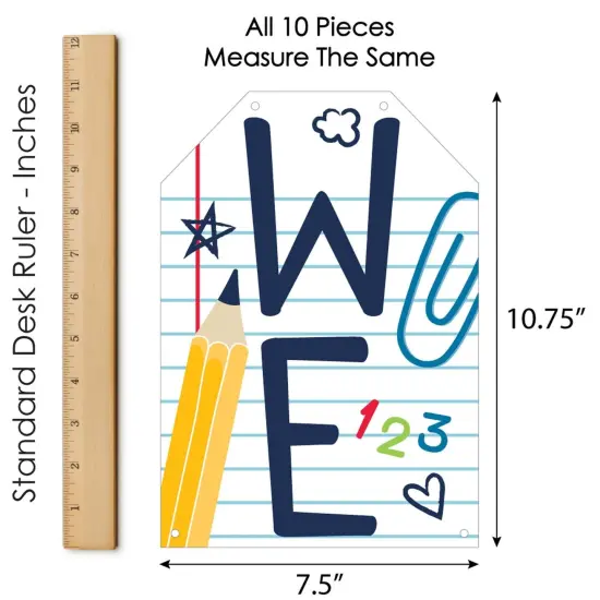 Big Dot of Happiness Back to School - Hanging Vertical Paper Door Banners - First Day of School Classroom Wall Decoration Kit - Indoor Door Decor {7}