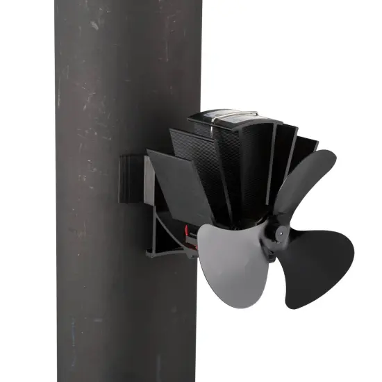 Lehman's Heat Powered Stove Fan 4 Blades Magnetic Attachment to Flue Pipe Black {5}