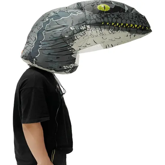 Inflatable Realistic Velociraptor Dinosaur Head Costume Accessory {1}