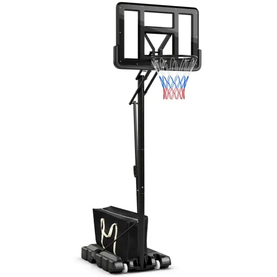 Portable Basketball Hoop with 8 to 10 Feet 5-Level Height Adjustable {1}