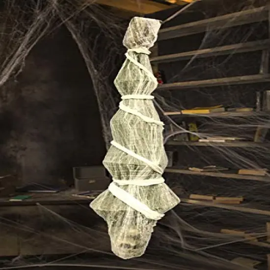 Halloween Decorations Outdoor - 70 Inch Hanging Corpses Props Scary Skeleton Body Inside Spider Web Halloween Yard Indoor & Outdoor Decor Halloween Party Favors Haunted House Decorations {1}