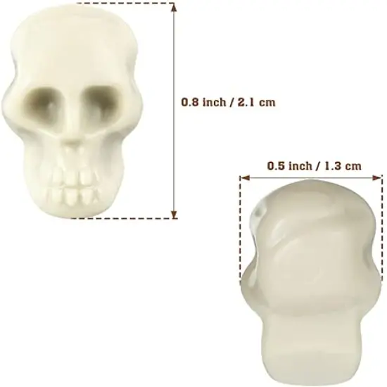BEOSOFLOY 50pcs Miniature Halloween Figurines Skulls Heads Terrifying Skeleton Ornament Halloween Prank Props for DIY Halloween Crafts Bar Home Trick Toy Favors White {4}