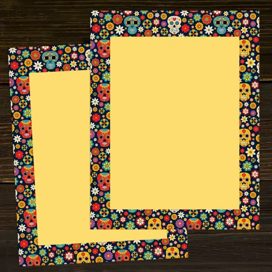 Great Papers! Marigold & Sugar Skulls Letterhead, for Invitations, Announcements and Personal Messages, Printer Friendly 8.5" x 11", 50 Pack (2023037) {2}