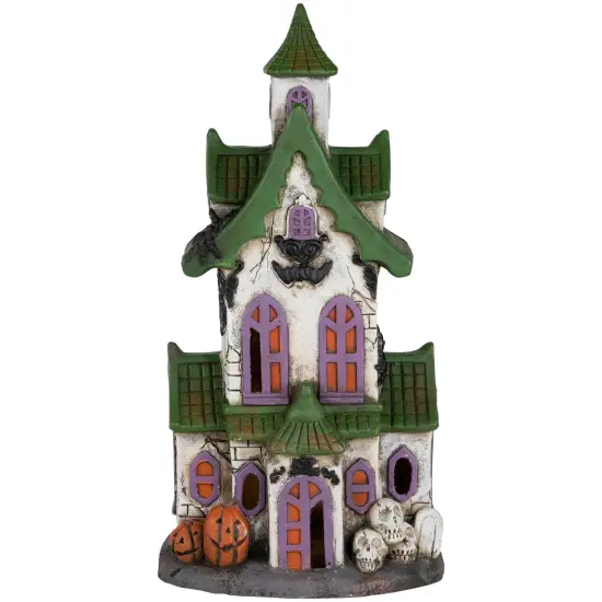 Northlight LED Lighted Haunted House with Skulls Halloween Decoration - 22.75" White {3}