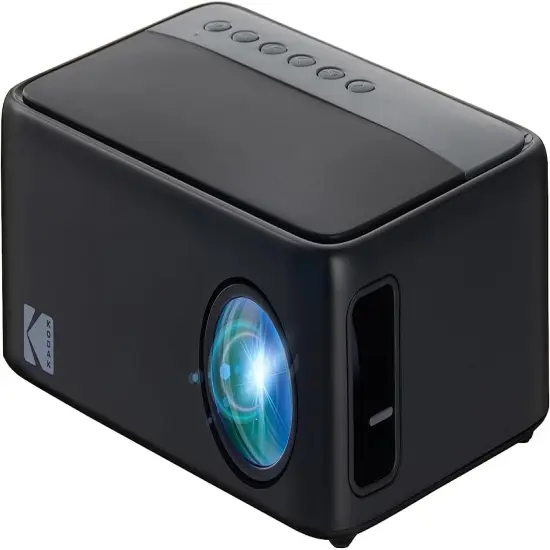 KODAK FLIK X1 Mini Pico Projector, Compact 100" Mini Projector with Remote Control & Speakers Black {1}