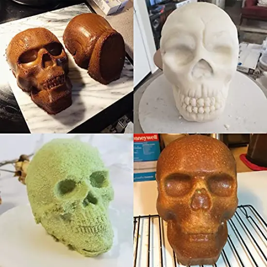 Extra Large Silicone Skull Cake Mold Haunted Skull Baking Cake Pan for Halloween and Birthday Party {6}