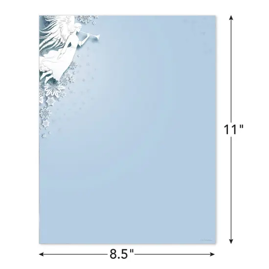 Great Papers! Winter Snow Angel Holiday Letterhead, Invitations and Announcements, Printer Friendly, 8.5"x11", 50 Pack {5}