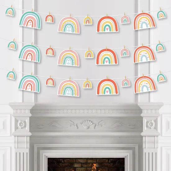 Big Dot of Happiness Hello Rainbow - Boho Baby Shower and Birthday PartyDecor - Clothespin Garland Banner - 44 Pieces {4}