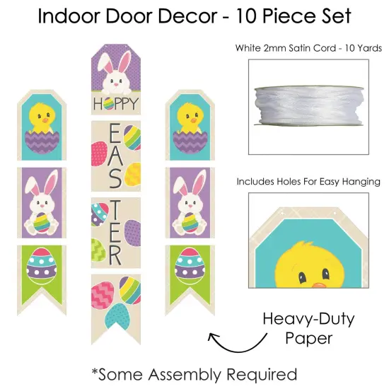 Big Dot of Happiness Hippity Hoppity - Hanging Vertical Paper Door Banners - Easter Bunny Party Wall Decoration Kit - Indoor Door Decor {6}