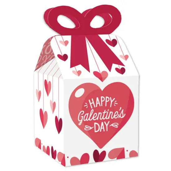 Big Dot of Happiness Happy Galentine's Day - Square Favor Gift Boxes - Valentine's Day Party Bow Boxes - Set of 12 {1}