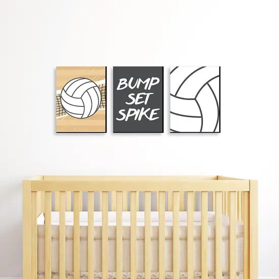 Big Dot of Happiness Bump, Set, Spike - Volleyball - Sports Nursery Wall Art, Kids Room Decor & Game Room Decor - 7.5 x 10 inches - Set of 3 Prints {3}