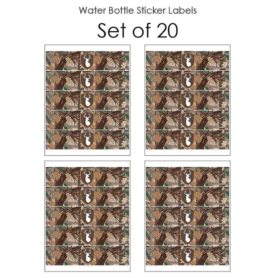 Big Dot of Happiness Gone Hunting - Deer Hunting Camo Baby Shower or Birthday Party Water Bottle Sticker Labels - Set of 20 {4}