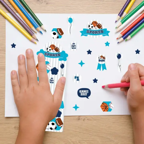 Big Dot of Happiness Go, Fight, Win - Sports - Birthday Party Favor Kids Stickers - 16 Sheets - 256 Stickers {7}