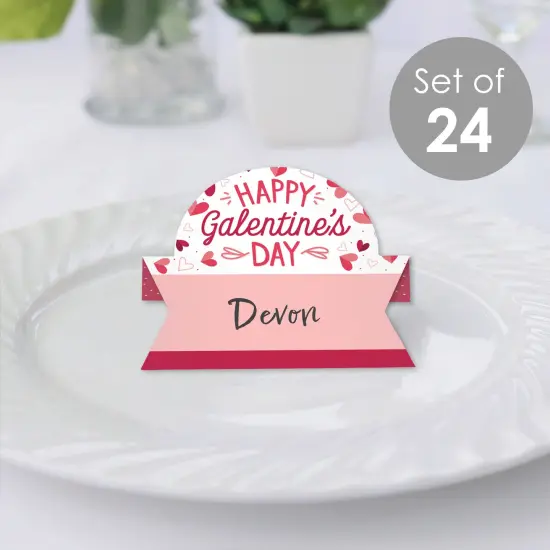 Big Dot of Happiness Happy Galentine's Day - Valentine's Day Party Tent Buffet Card - Table Setting Name Place Cards - Set of 24 {3}