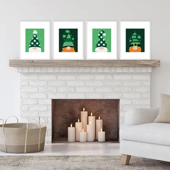 Big Dot of Happiness Irish Gnomes - Unframed St. Patrick's Day Linen Paper Wall Art - Set of 4 - Artisms - 8 x 10 inches {3}