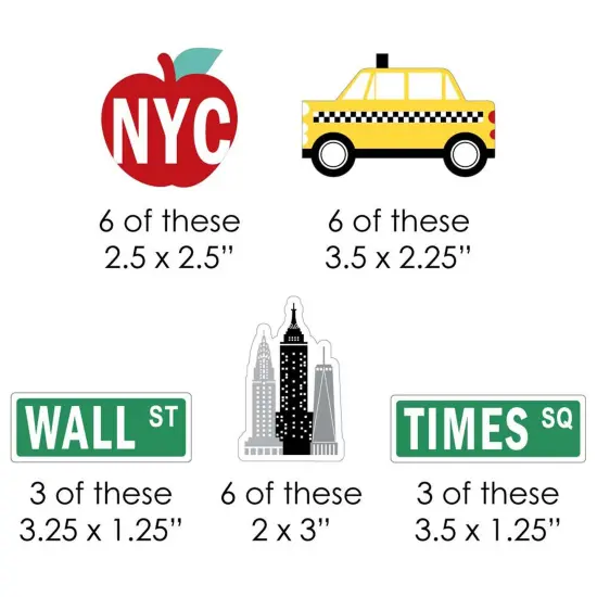 Big Dot of Happiness NYC Cityscape - DIY Shaped New York City Party Cut-Outs - 24 Count {3}