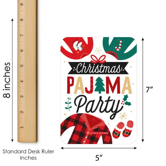 Big Dot of Happiness Christmas Pajamas - Bingo Cards and Markers - Holiday Plaid PJ Party Bingo Game - Set of 18 {6}